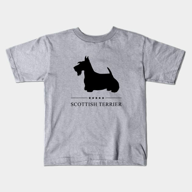 Scottish Terrier Black Silhouette Kids T-Shirt by millersye